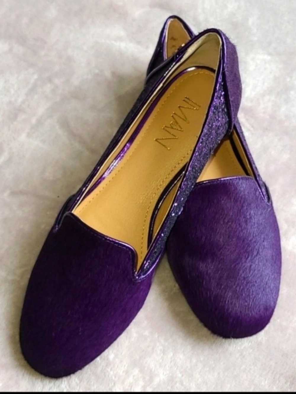 IMAN Purple Slip-On Flats